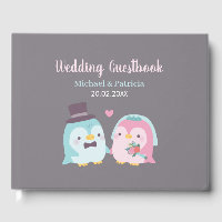 Cute Penguin Groom and Bride Love Birds Wedding