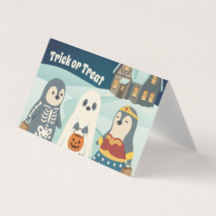 Cute Penguin Halloween   Trick or Treat Card Pack