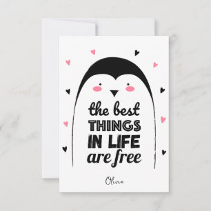 Cute Penguin Happy Valentine's Day Holiday Card