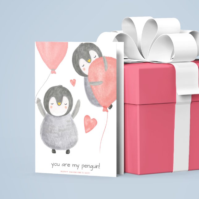 Cute Penguin Happy Valentines Day Holiday Card (Creator Uploaded)