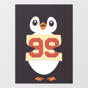 Cute Penguin Holding a Sign