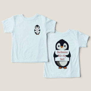 Cute penguin holding a sign for personalized text