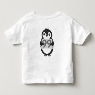 Cute penguin holding sign with the number 99 on it toddler T-Shirt
