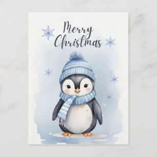 "Cute Penguin" Holiday Postcard