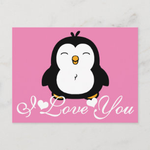 Cute Penguin I Love You Postcard