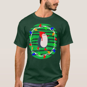 Cute Penguin Ice Skating Christmas Lights Animal S T-Shirt