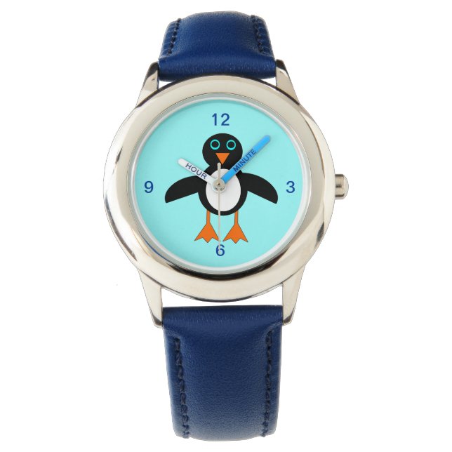 Cute Penguin Kids Watch with Numbers (Front)