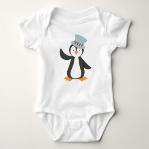 Cute Penguin, Little Penguin, Penguin With Hat Baby Bodysuit