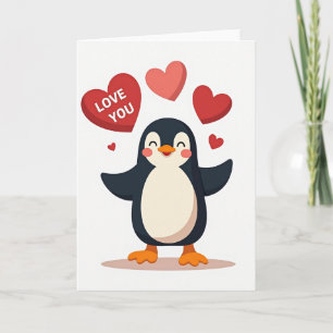 Cute Penguin Love You Card