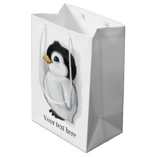cute penguin lovers party medium gift bag