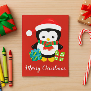 Cute Penguin Merry Christmas Card