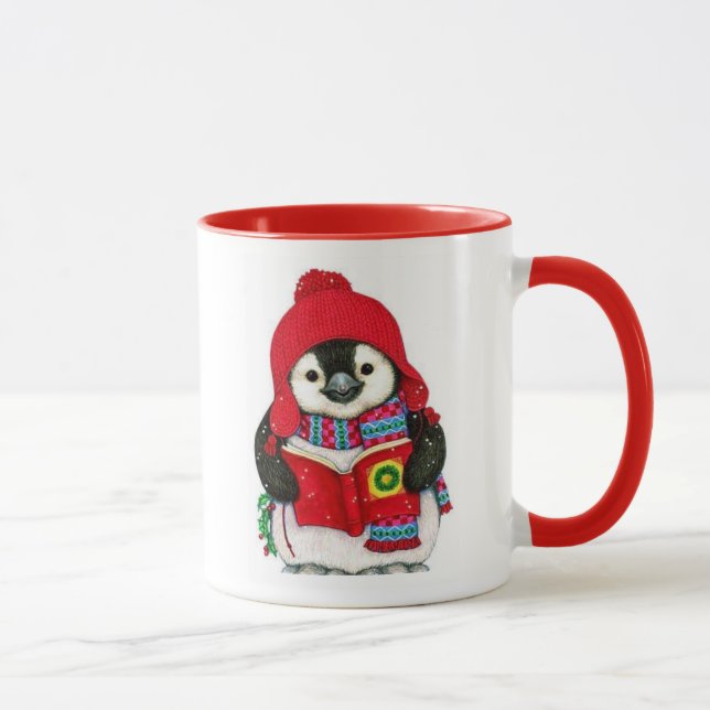 Cute Penguin Merry Christmas Holiday Mug (Right)