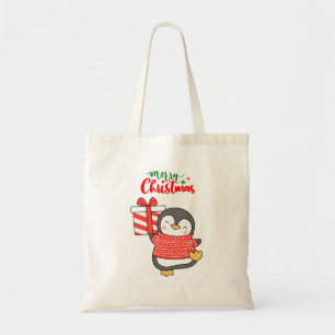 Cute Penguin Merry Christmas  Tote Bag
