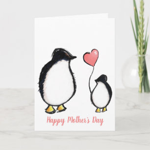 cute penguin mother's day card