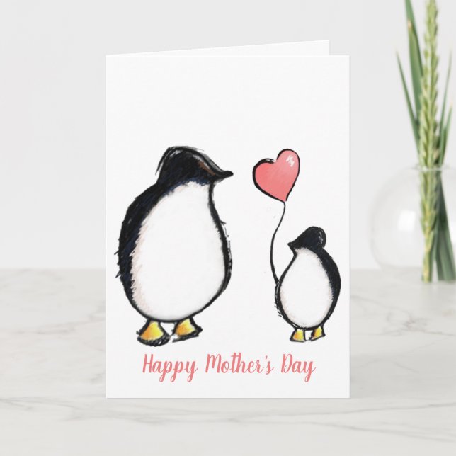 cute penguin mother's day card (Front)