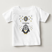 Cute penguin name stars yellow grey