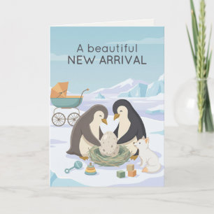 Cute Penguin New Baby Beautiful New Baby Card