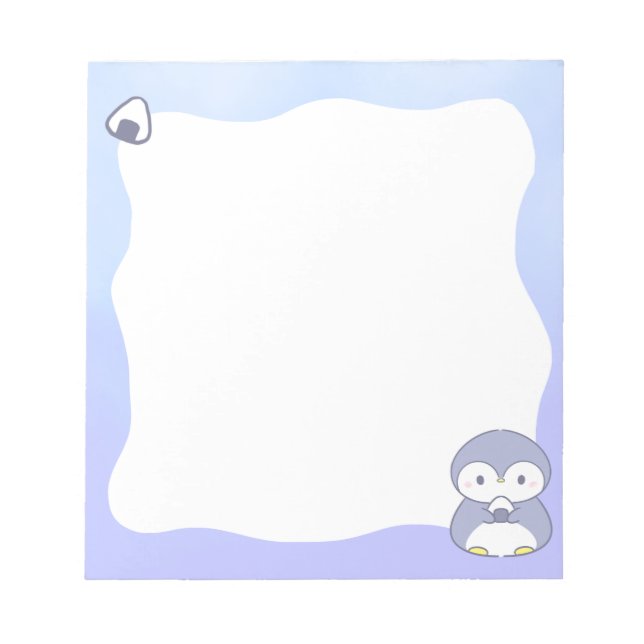 Cute Penguin Notepad | Kawaii Pastel Memo Pad (Front)