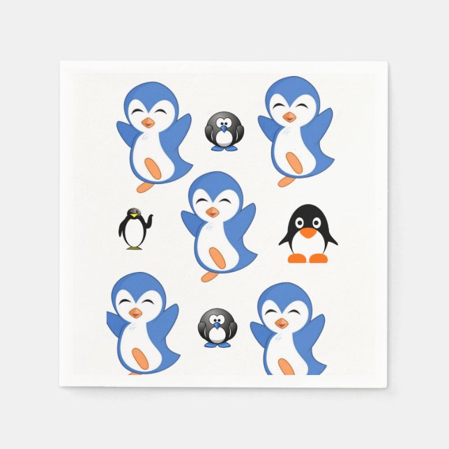Cute Penguin Paper Napkins (Front)