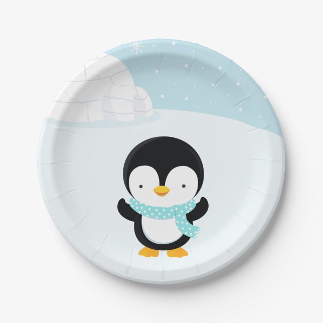 Cute penguin paper plate (Front)