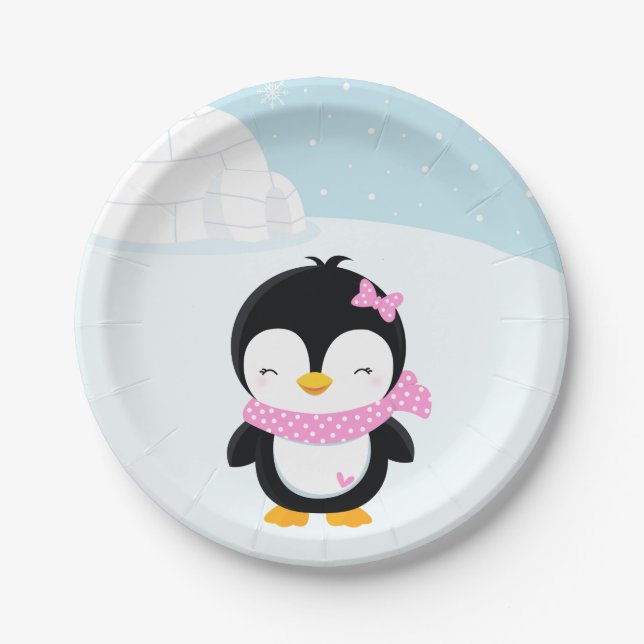 Cute penguin paper plate (Front)