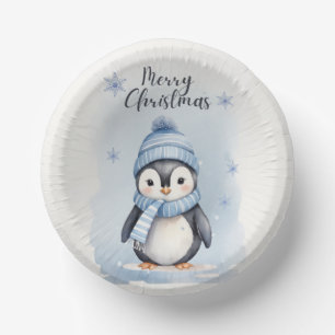 "Cute Penguin" Paper Plate