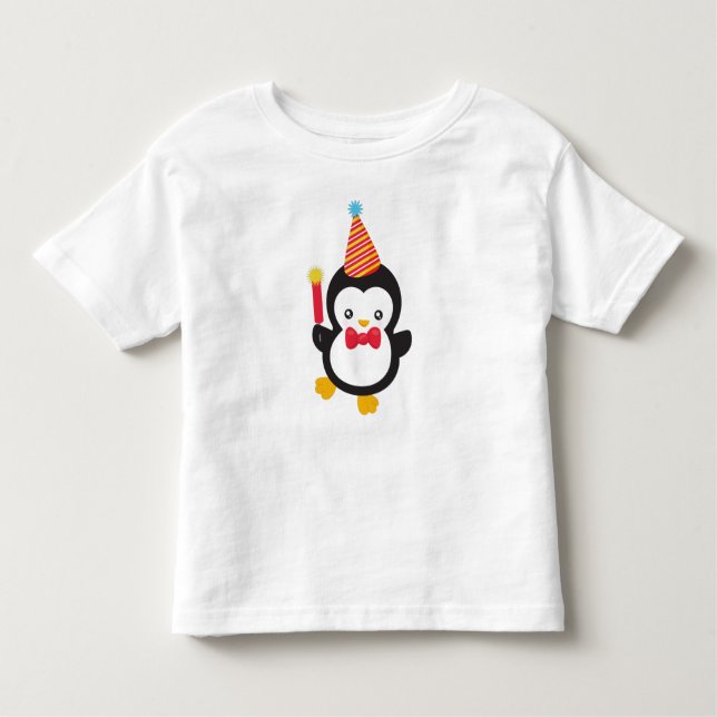 Cute Penguin, Party Hat, Firecracker, Bow Tie Toddler T-Shirt (Front)