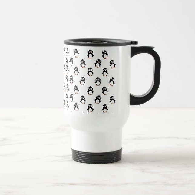Cute penguin pattern travel mug (Right)