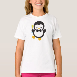 Cute Penguin, Penguin With Champagne, Party T-Shirt