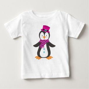 Cute Penguin, Penguin With Hat, Penguin With Scarf Baby T-Shirt