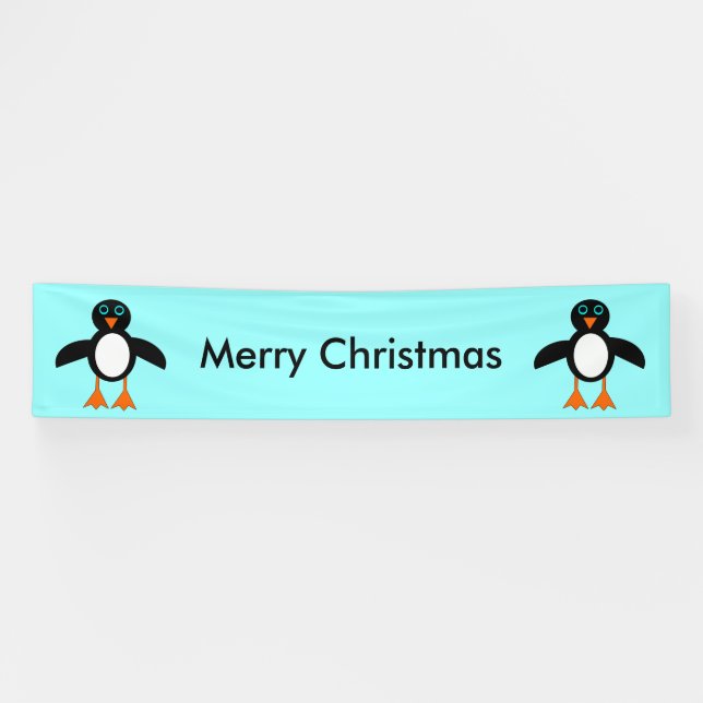 Cute Penguin Personalised Banner (Horizontal)