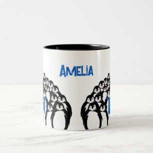 Cute Penguin Personalised Two-Tone Coffee Mug