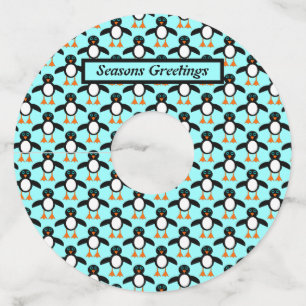 Cute Penguin Personalised Wine Glass Tag