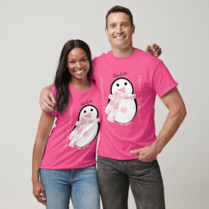 Cute Penguin Personalized Christmas T-Shirt