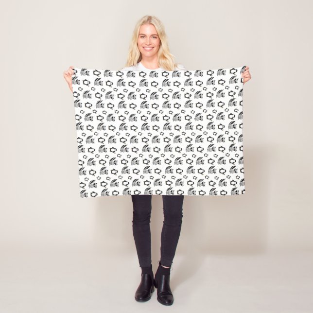 Cute Penguin Racoon Animal Buddies Fleece Blanket (In Situ)
