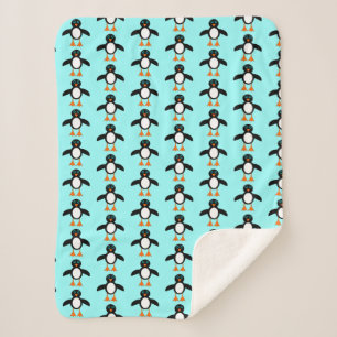 Cute Penguin Sherpa Blanket