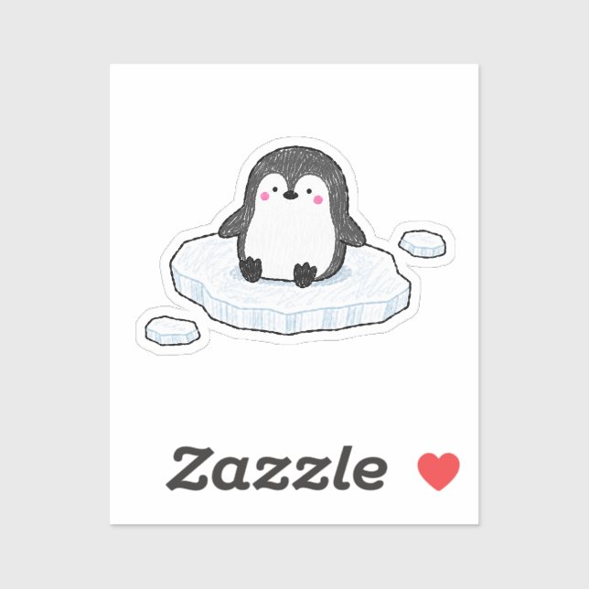 Cute Penguin Sitting On Ice Floe (Sheet)