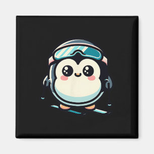 Cute Penguin Skiing With Goggles Alpine Winter  Magnet