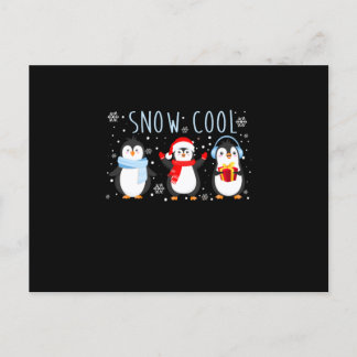 Cute Penguin Snow Cool Winter Christmas Invitation Postcard