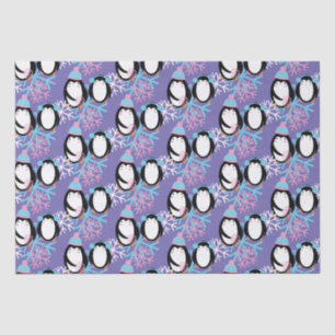 Cute Penguin Snowflakes Whimsical Tissue Paper