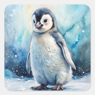 Cute Penguin Square Sticker