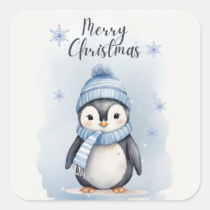 "Cute Penguin" Square Sticker