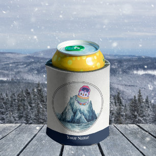 Cute Penguin Standing on an Iceberg Can Cooler