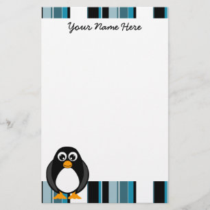Cute Penguin Stationery - Blue
