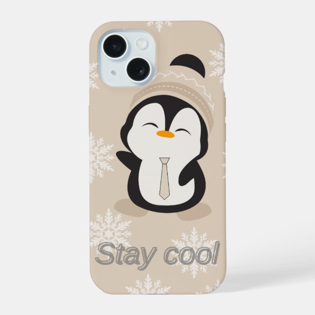 Cute Penguin Stay Cool Phone Case (Back)