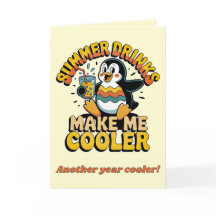 Cute Penguin Summer Drinks Make Me Cooler Retro
