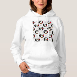Cute Penguin Surface Pattern Design Print Hoodie