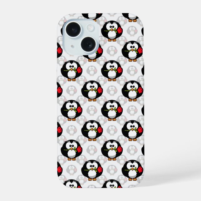 Cute Penguin Surface Pattern Design Print iPhone 15 Case (Back)
