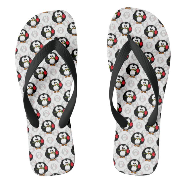 Cute Penguin Surface Pattern Design Print Jandals (Footbed)
