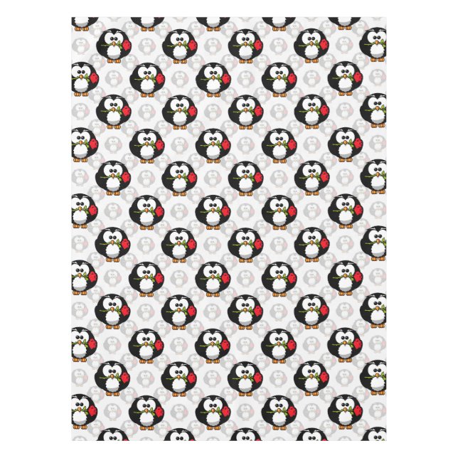 Cute Penguin Surface Pattern Design Print Tablecloth (Front)